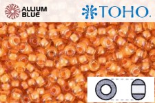 TOHO Round Seed Beads (RR15-950) 15/0 Round Small - Inside-Color Jonquil/Burnt Orange-Lined