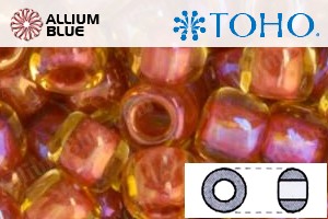 TOHO Round Seed Beads (RR8-951) 8/0 Round Medium - Inside-Color Jonquil/Brick Red-Lined - 關閉視窗 >> 可點擊圖片