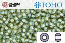 TOHO ラウンド Seed ビーズ (RR3-952) 3/0 ラウンド Extra Large - Inside-カラー Rainbow Lt Topaz/Sea Foam-Lined