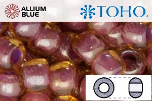 TOHO Round Seed Beads (RR8-960) 8/0 Round Medium - Inside-Color Lt Topaz/Pink-Lined - 關閉視窗 >> 可點擊圖片