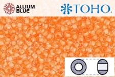 TOHO ラウンド Seed ビーズ (RR6-963) 6/0 ラウンド Large - Inside-カラー Crystal/Apricot-Lined