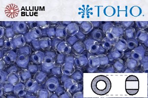 TOHO Round Seed Beads (RR6-966) 6/0 Round Large - Inside-Color Crystal/Purple-Lined - 关闭视窗 >> 可点击图片