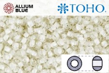 TOHO ラウンド Seed ビーズ (RR6-981) 6/0 ラウンド Large - Inside-カラー Crystal/Snow-Lined