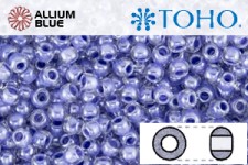 TOHO ラウンド Seed ビーズ (RR11-988) 11/0 ラウンド - Inside-カラー Crystal/Lupine-Lined