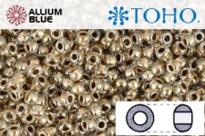 TOHO ラウンド Seed ビーズ (RR6-989) 6/0 ラウンド Large - ゴールド-Lined Crystal