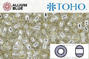 TOHO Round Seed Beads (RR8-PF21) 8/0 Round Medium - PermaFinish - Silver-Lined Crystal - Click Image to Close