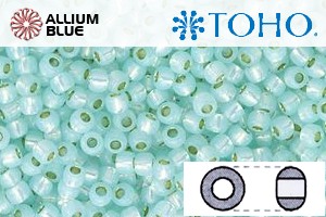 TOHO Round Seed Beads (RR3-PF2116) 3/0 Round Extra Large - PermaFinish - Silver-Lined Milky Lt Aqua - 關閉視窗 >> 可點擊圖片