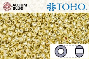 TOHO Round Seed Beads (RR15-PF559) 15/0 Round Small - PermaFinish - Galvanized Yellow Gold