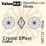 ValueMAX Rivoli (VM1122) 12mm - Clear Crystal With Foiling
