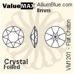 ValueMAX Flat Chaton (VM1201) 8mm - Clear Crystal With Foiling