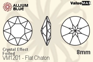 ValueMAX Flat Chaton (VM1201) 8mm - Crystal Effect With Foiling