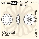 ValueMAX Flat Chaton (VM1201) 10mm - Clear Crystal With Foiling