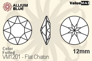 VALUEMAX CRYSTAL Flat Chaton 12mm Blue Zircon F