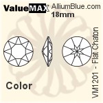 ValueMAX Flat Chaton (VM1201) 18mm - Clear Crystal With Foiling