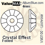 ValueMAX Lochrose Sew-on Stone (VM3100) 3mm - Clear Crystal With Foiling