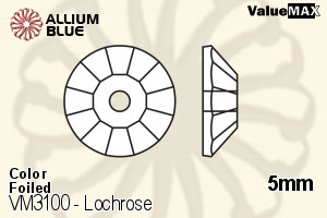 VALUEMAX CRYSTAL Lochrose Sew-on Stone 5mm Blue Zircon F