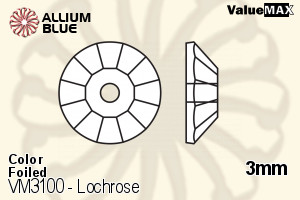 VALUEMAX CRYSTAL Lochrose Sew-on Stone 3mm Aqua F
