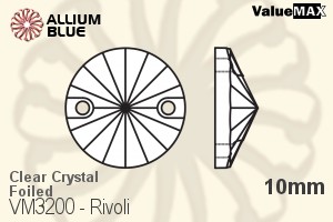 ValueMAX Rivoli Sew-on Stone (VM3200) 10mm - Clear Crystal With Foiling - Click Image to Close
