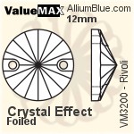 ValueMAX Rivoli Sew-on Stone (VM3200) 10mm - Clear Crystal With Foiling