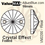 ValueMAX Rivoli Sew-on Stone (VM3200) 18mm - Clear Crystal With Foiling