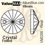 ValueMAX Rivoli Sew-on Stone (VM3200) 12mm - Clear Crystal With Foiling
