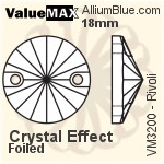 ValueMAX Rivoli Sew-on Stone (VM3200) 18mm - Crystal Effect With Foiling