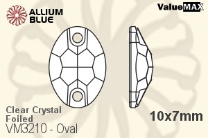ValueMAX Oval Sew-on Stone (VM3210) 10x7mm - Clear Crystal With Foiling - Haga Click en la Imagen para Cerrar