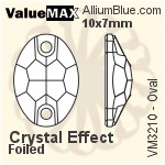 ValueMAX Oval Sew-on Stone (VM3210) 24x17mm - Clear Crystal With Foiling