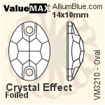 ValueMAX Oval Sew-on Stone (VM3210) 10x7mm - Clear Crystal With Foiling