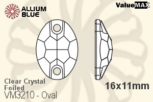 VALUEMAX CRYSTAL Oval Sew-on Stone 16x11mm Crystal F