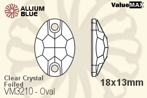 ValueMAX Oval Sew-on Stone (VM3210) 18x13mm - Clear Crystal With Foiling - Haga Click en la Imagen para Cerrar