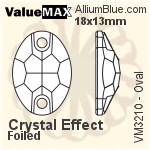ValueMAX Oval Sew-on Stone (VM3210) 18x13mm - Clear Crystal With Foiling