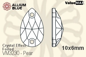 VALUEMAX CRYSTAL Pear Sew-on Stone 10x6mm Crystal Aurore Boreale F