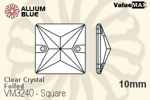 VALUEMAX CRYSTAL Square Sew-on Stone 10mm Crystal F