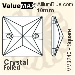 ValueMAX Square Sew-on Stone (VM3240) 16mm - Clear Crystal With Foiling