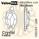 ValueMAX Leaf Sew-on Stone (VM3254) 30x11mm - Crystal Effect With Foiling