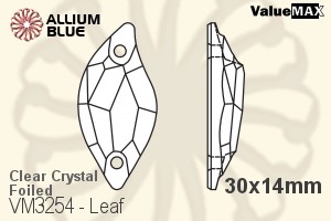 VALUEMAX CRYSTAL Leaf Sew-on Stone 30x14mm Crystal Aurore Boreale F