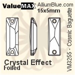 ValueMAX Cosmic Baguette Sew-on Stone (VM3255) 18x6mm - Crystal Effect With Foiling