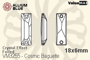 ValueMAX Cosmic Baguette Sew-on Stone (VM3255) 18x6mm - Crystal Effect With Foiling