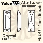 ValueMAX Cosmic Baguette Sew-on Stone (VM3255) 27x9mm - Clear Crystal With Foiling