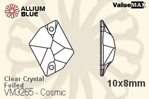 ValueMAX Cosmic Sew-on Stone (VM3265) 10x8mm - Clear Crystal With Foiling - Haga Click en la Imagen para Cerrar