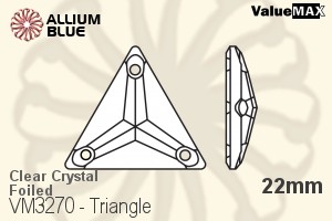 ValueMAX Triangle Sew-on Stone (VM3270) 22mm - Clear Crystal With Foiling - Haga Click en la Imagen para Cerrar