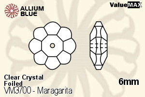 バリューマックス Maragarita ソーオンストーン (VM3700) 6mm - クリスタル 裏面フォイル - ウインドウを閉じる
