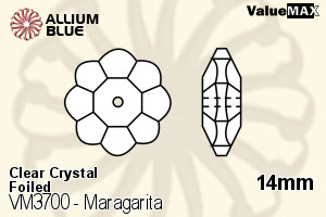 ValueMAX Maragarita Sew-on Stone (VM3700) 14mm - Clear Crystal With Foiling