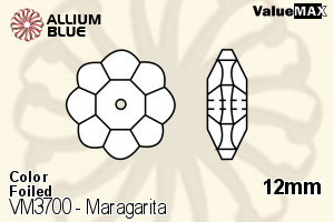 VALUEMAX CRYSTAL Maragarita Sew-on Stone 12mm Light Rose F