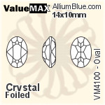 ValueMAX Oval Fancy Stone (VM4100) 14x10mm - Clear Crystal With Foiling