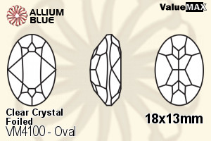 ValueMAX Oval Fancy Stone (VM4100) 18x13mm - Clear Crystal With Foiling