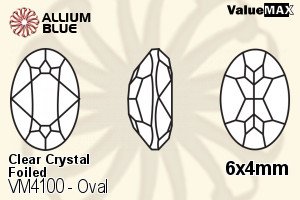 ValueMAX Oval Fancy Stone (VM4100) 6x4mm - Clear Crystal With Foiling - 关闭视窗 >> 可点击图片