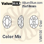 ValueMAX Oval Fancy Stone (VM4100) 25x18mm - Color Mix