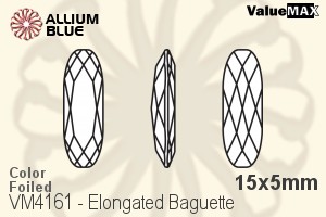 VALUEMAX CRYSTAL Elongated Baguette Fancy Stone 15x5mm Light Peach F